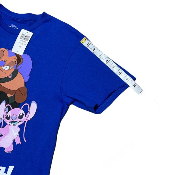 Disney Lilo & Stitch Group T Shirt Blue Juniors Size L NEW NWT - Picture 5 of 12